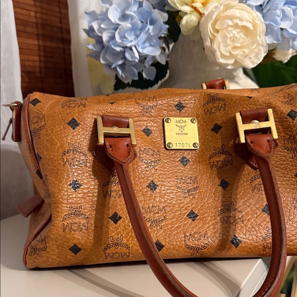 MCM Handbags - MCM Cognac Visetos Satchel